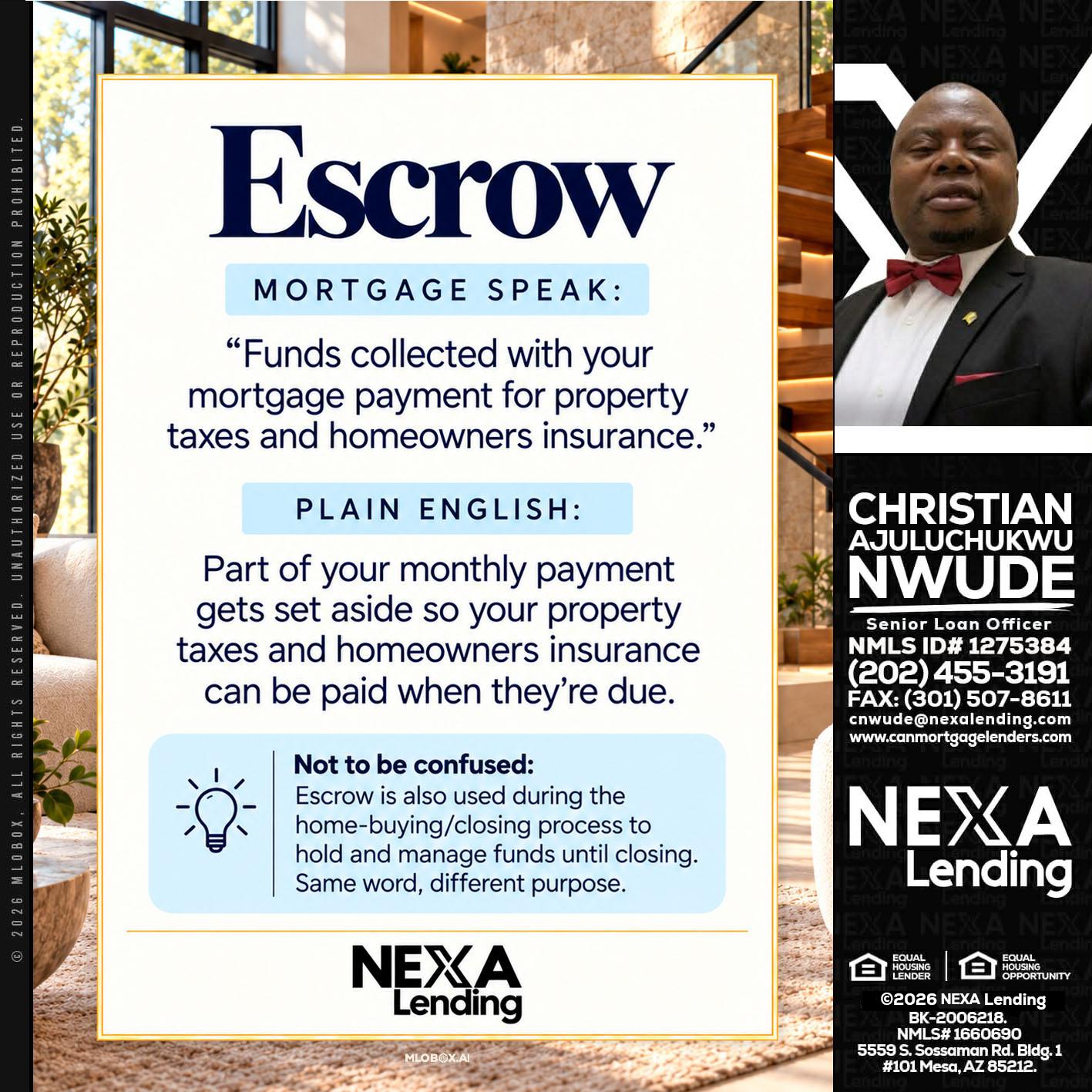 ESCROW - Christian AJuluchukwu Nwude -Senior Loan Officer